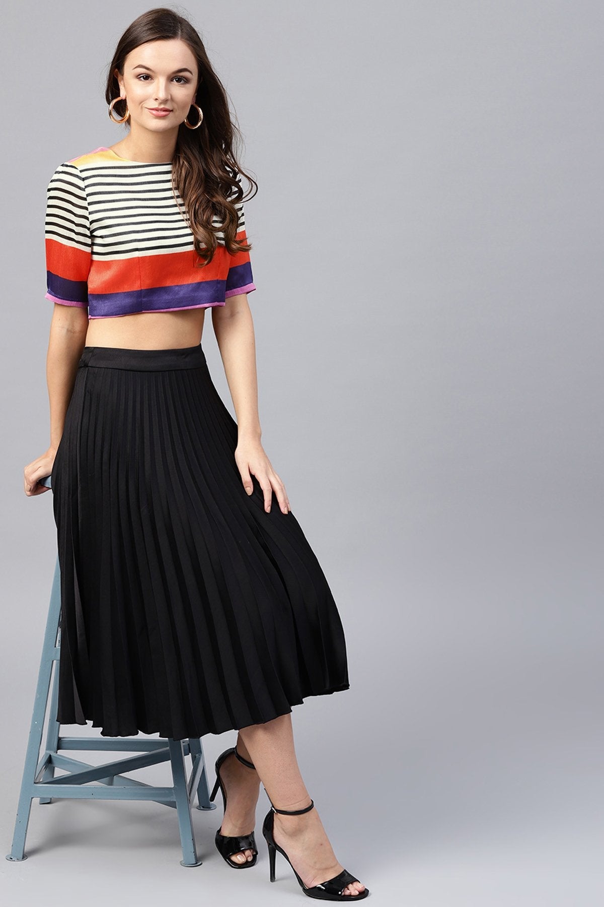 Women's Multi Stripe Crop Top - SASSAFRAS