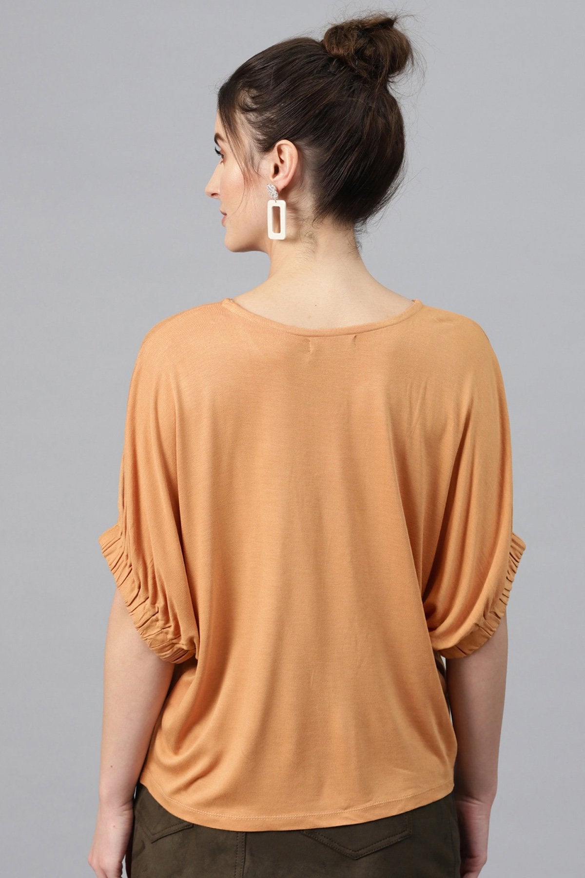 Women's Brown Boxy Top - SASSAFRAS