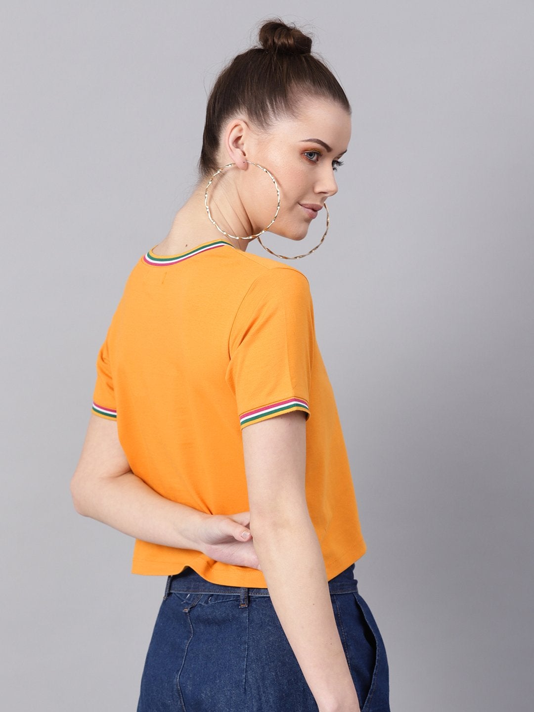 Women's Mustard Athleisure Rib Crop Top - SASSAFRAS