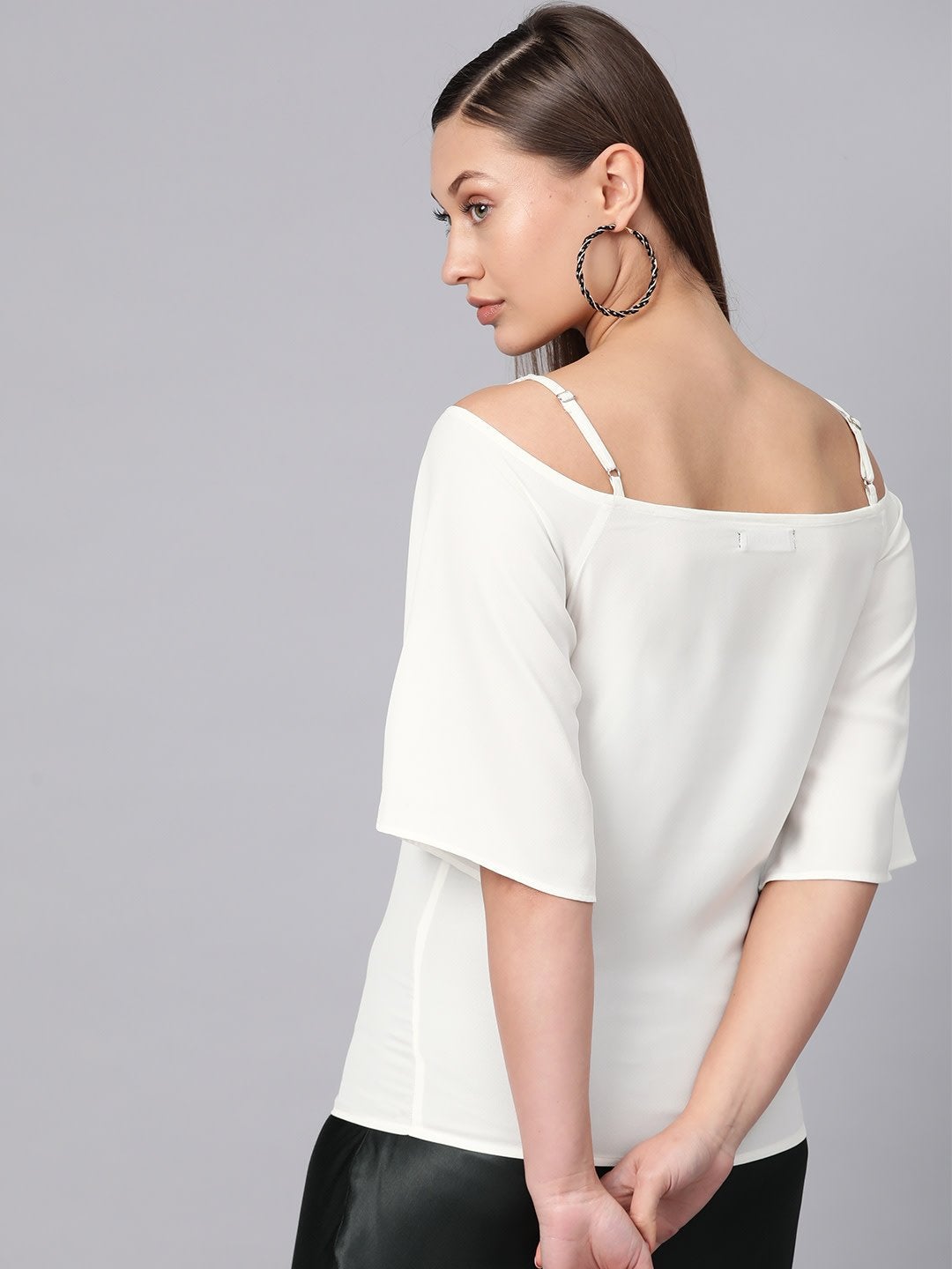 Women's Off-White Strappy Neck Top - SASSAFRAS