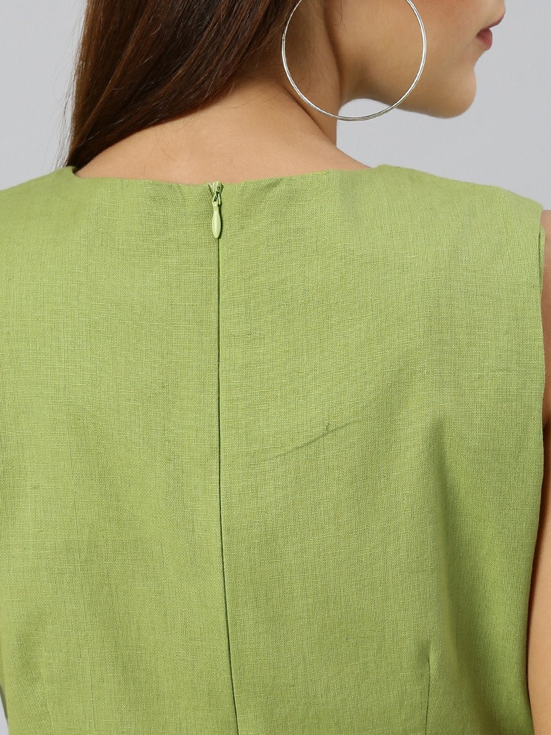 Women's Mint Green Side Knot Sleeveless Top - SASSAFRAS