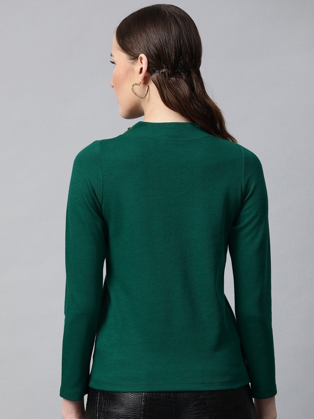 Women's Emerald High Neck Rib Top - SASSAFRAS