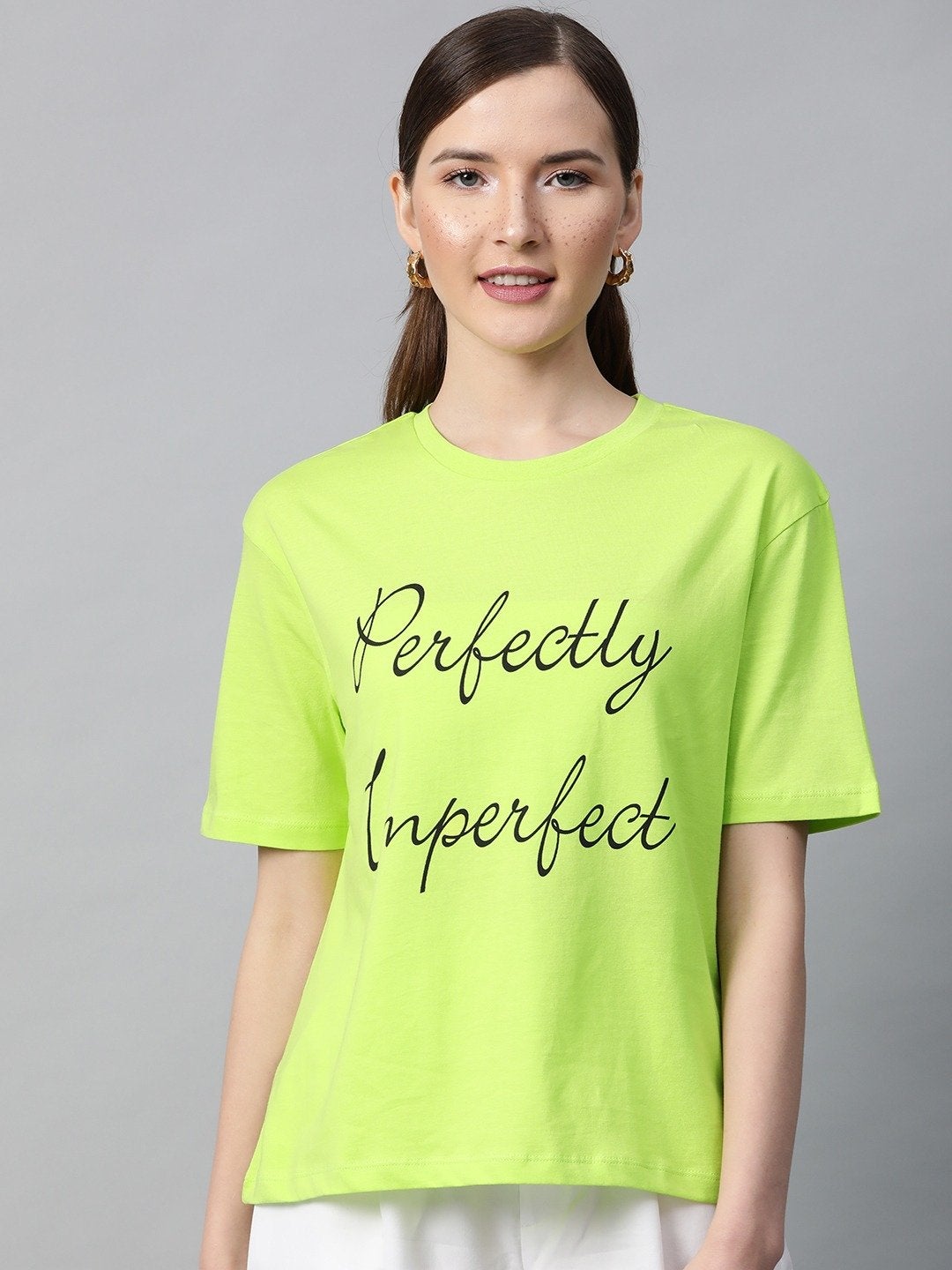 Women's Neon Green Perfectly-Imperfect T-Shirt - SASSAFRAS