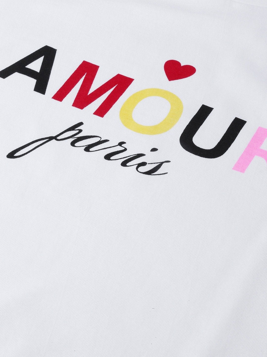 Women's White Amour-Print T-Shirt - SASSAFRAS