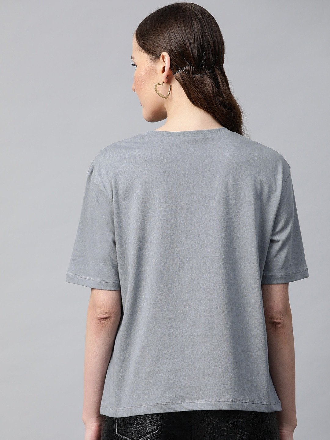 Women's Grey Love-Print T-Shirt - SASSAFRAS