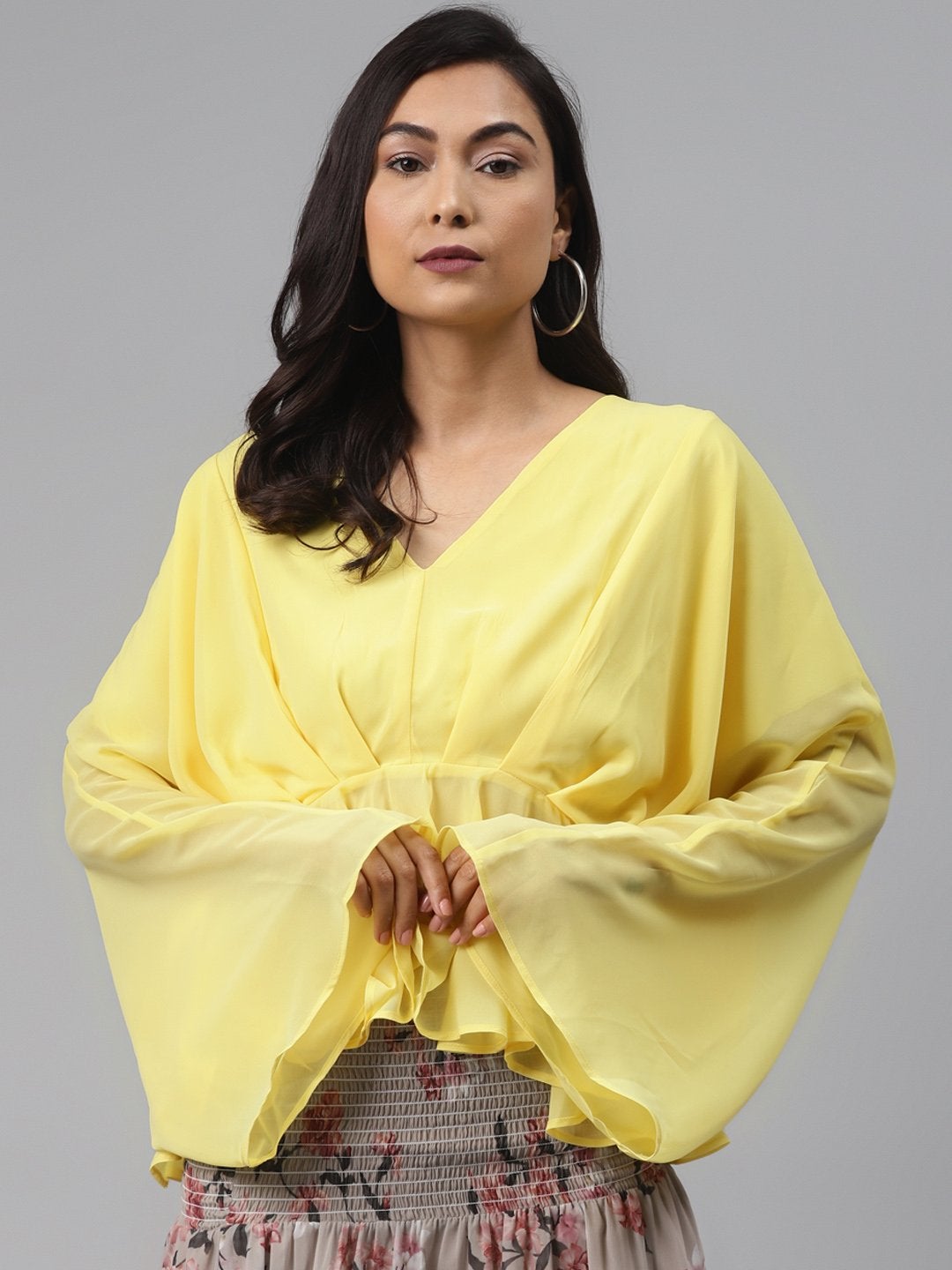 Women's Yellow Kimono Top - SASSAFRAS