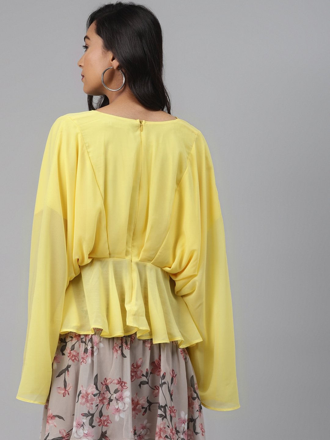 Women's Yellow Kimono Top - SASSAFRAS