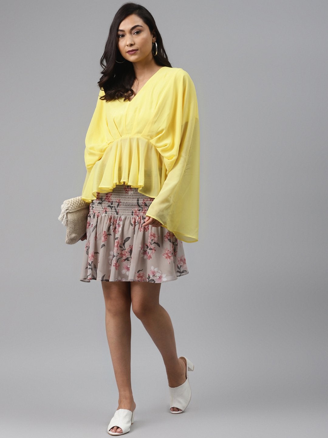 Women's Yellow Kimono Top - SASSAFRAS