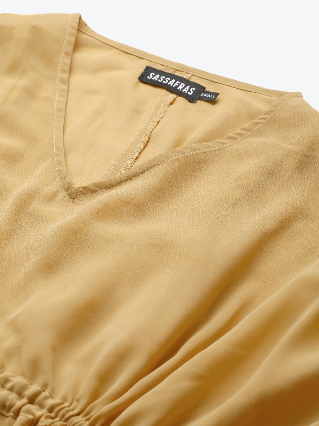 Women's Mustard Drawstring Top - SASSAFRAS