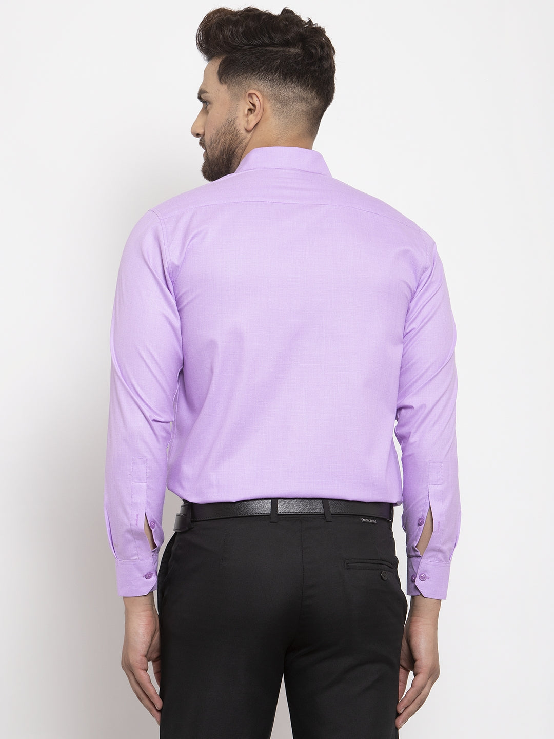 Men's Purple Cotton Geometric Formal Shirts ( SF 434Purple ) - Jainish