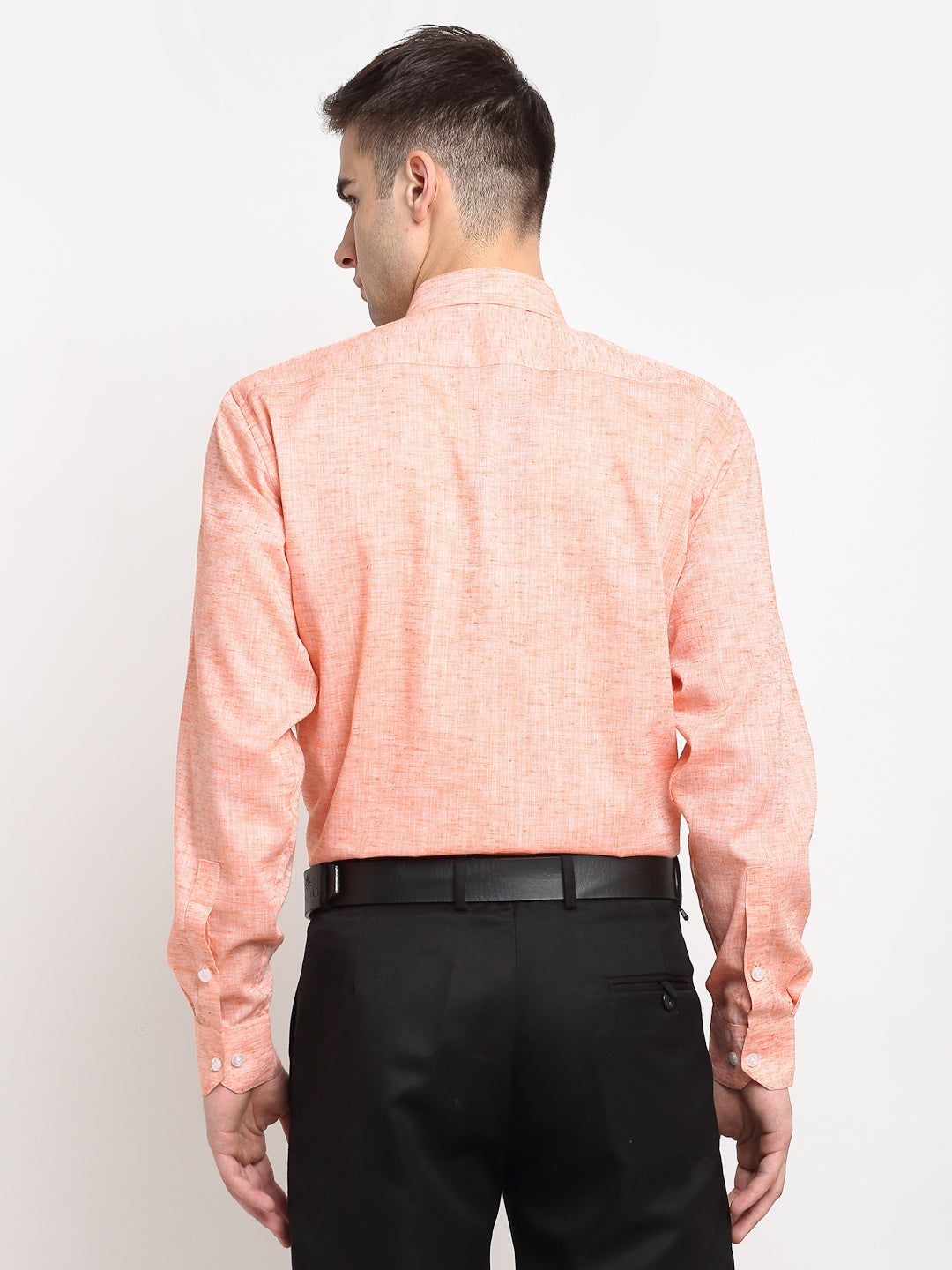 Men's Orange Solid Cotton Formal Shirt ( SF 782Orange ) - Jainish