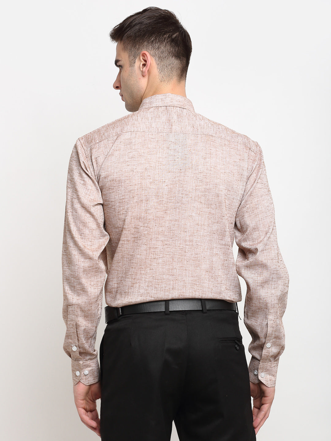 Men's Rust Solid Cotton Formal Shirt ( SF 782Rust ) - Jainish