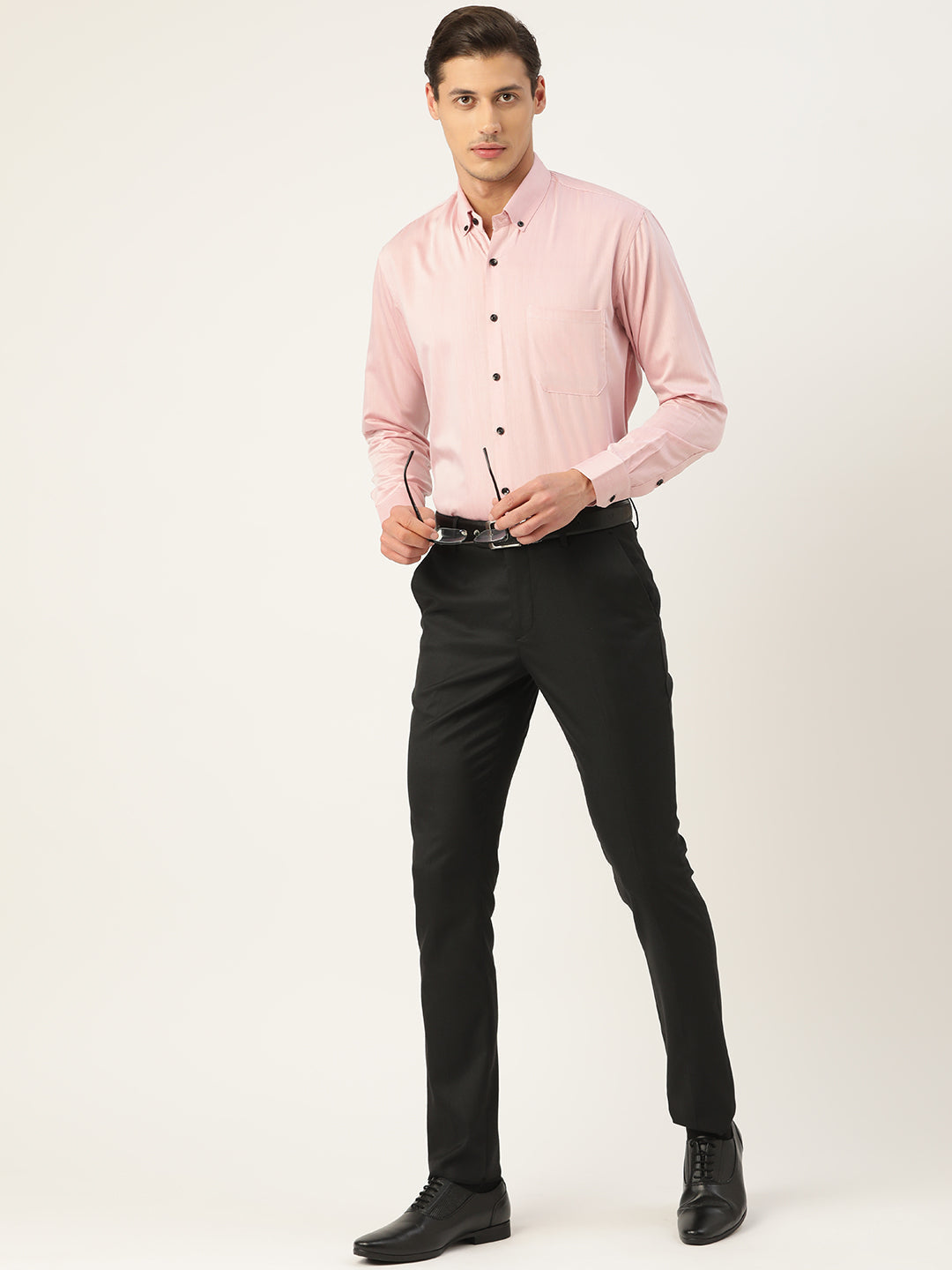 Men's Solid Formal Cotton Shirt ( SF 792Magenta ) - Jainish