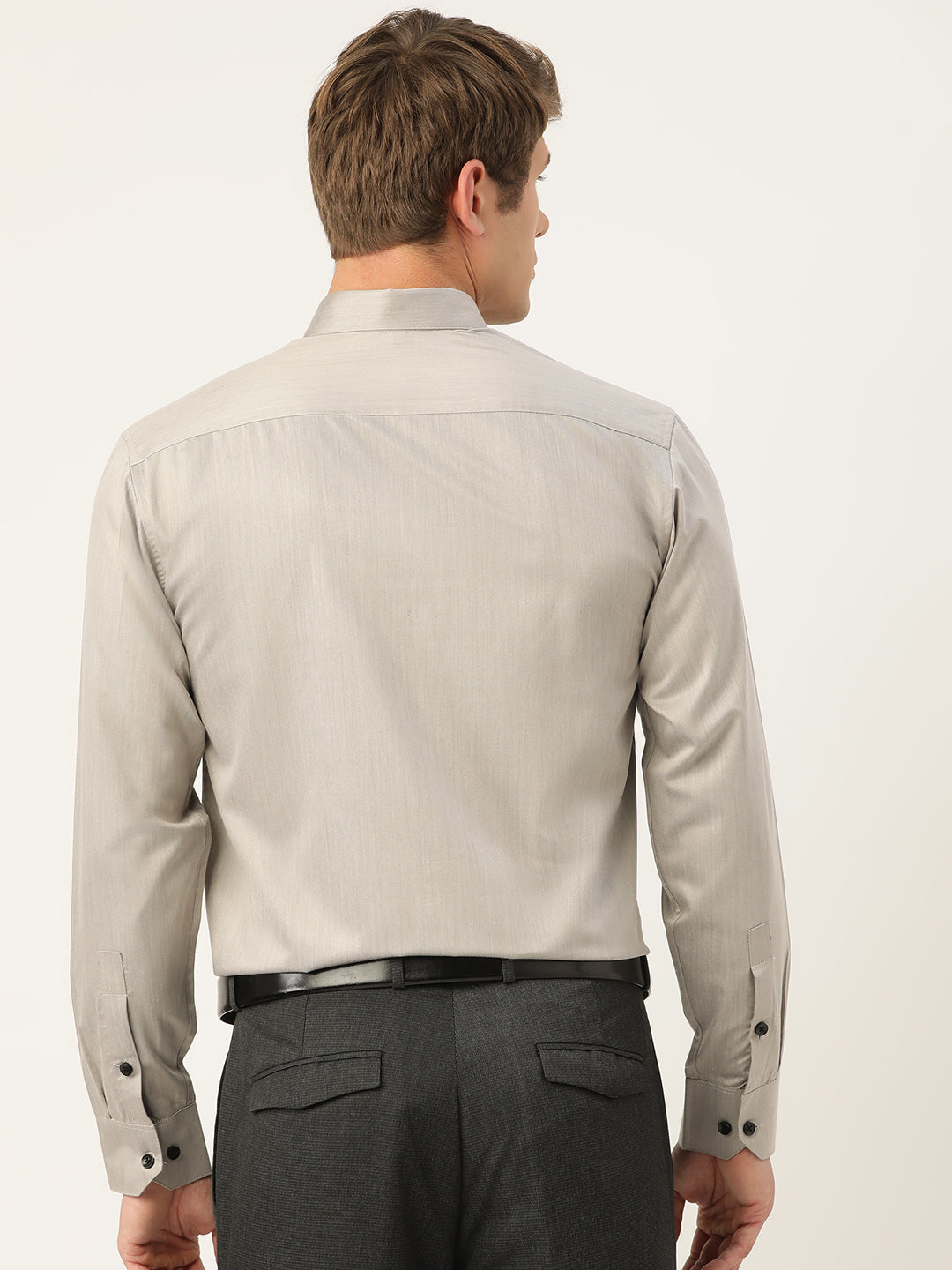 Men's Solid Formal Cotton Shirt ( SF 792Steel-Grey ) - Jainish