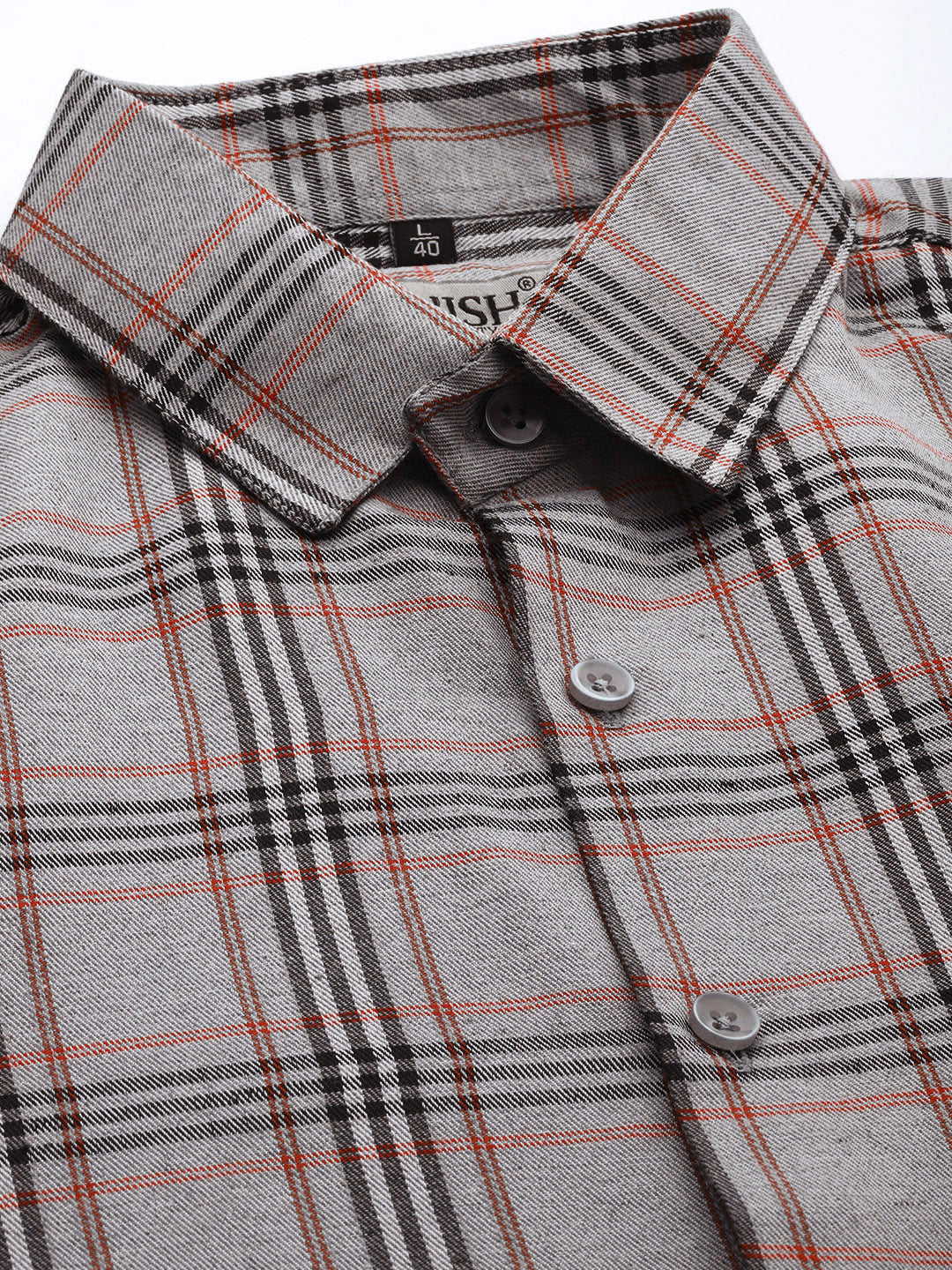 Men's Cotton Checked Formal Shirts ( SF 793Grey ) - Jainish