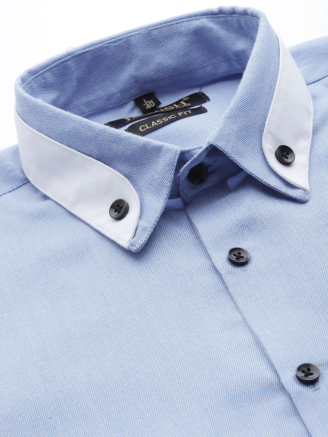 Men's  Cotton Solid Formal Shirts ( SF 796Blue ) - Jainish