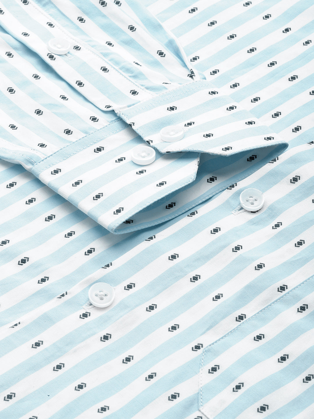 Men's Cotton Striped Formal Shirts ( SF 801Sky ) - Jainish