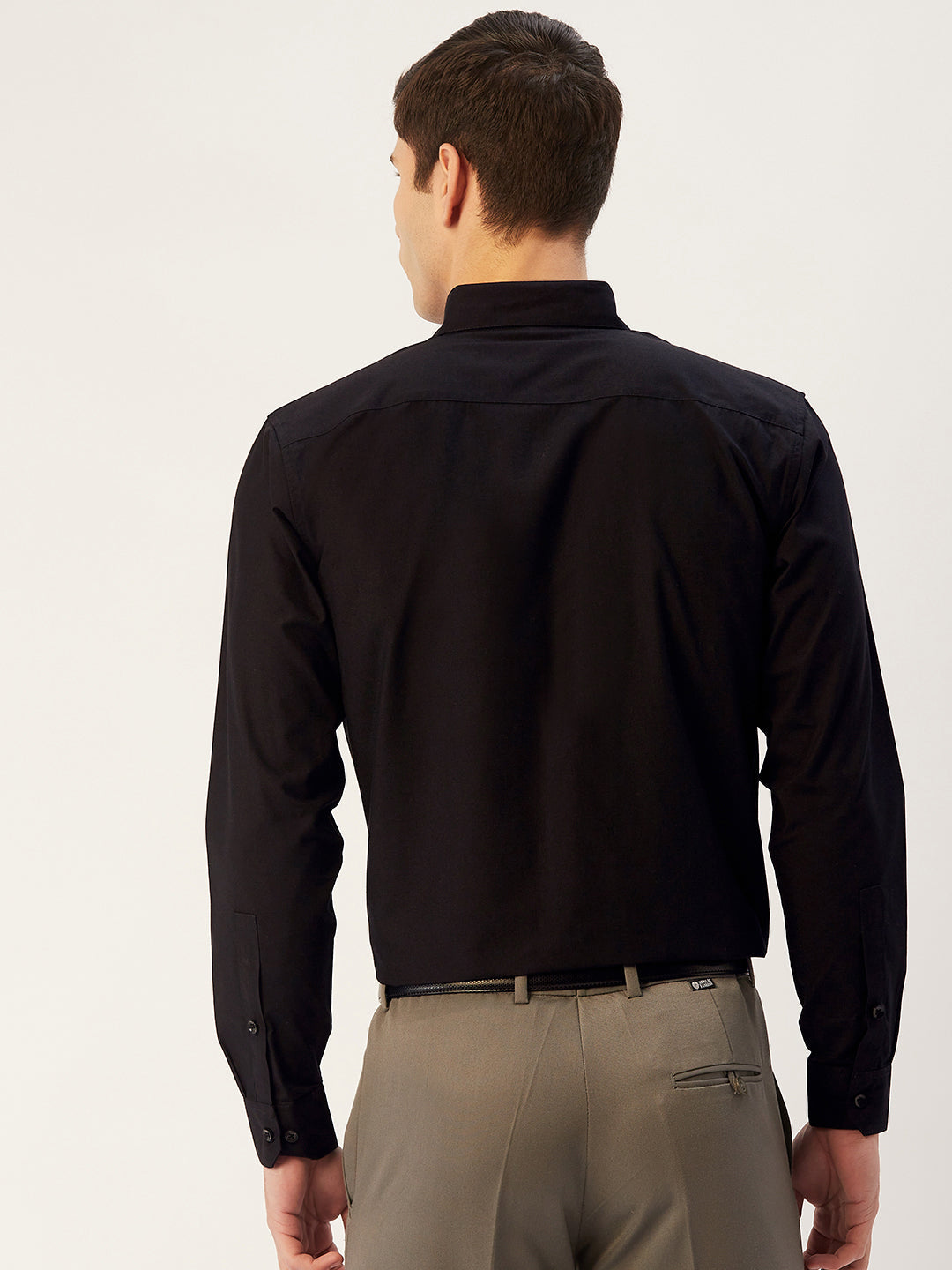 Men's Cotton Printed Formal Shirts ( SF 805Black ) - Jainish