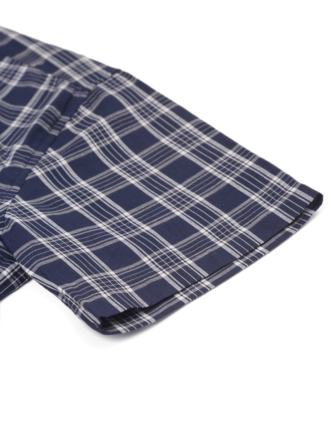 Men's Cotton Checked Half Sleeve Formal Shirts ( SF 808Blue ) - Jainish