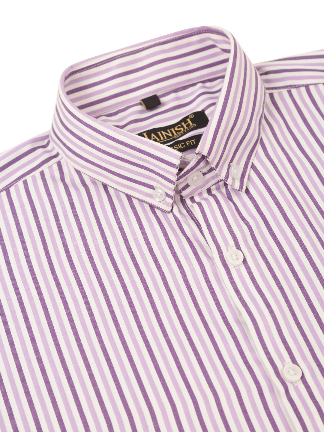 Men's Cotton Checked Button Down Collar Formal Shirts ( SF 809Purple ) - Jainish