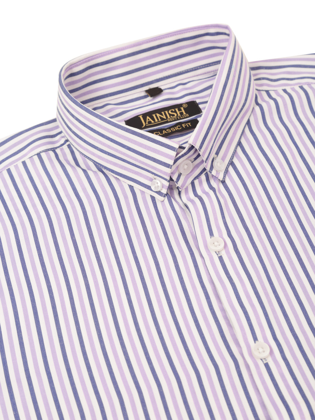 Men's Cotton Checked Button Down Collar Formal Shirts ( SF 809Voilet ) - Jainish