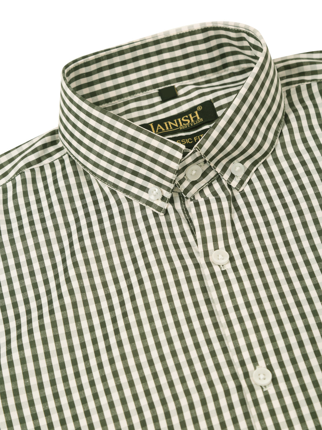Men's Cotton Checked Button Down Collar Formal Shirts ( SF 810Black ) - Jainish