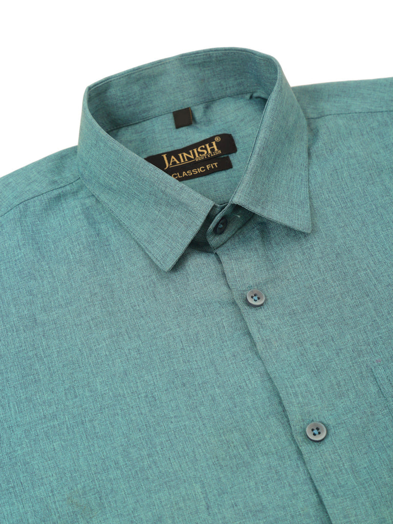 Men's Cotton Solid Half Sleeve Formal Shirts ( SF 811Grey )
