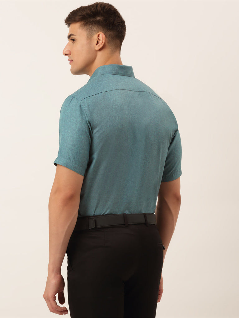 Men's Cotton Solid Half Sleeve Formal Shirts ( SF 811Grey )