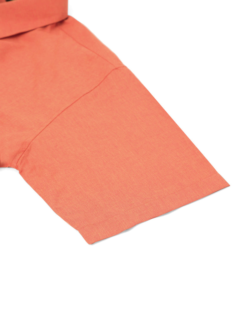 Men's Cotton Solid Half Sleeve Formal Shirts ( SF 811Peach )