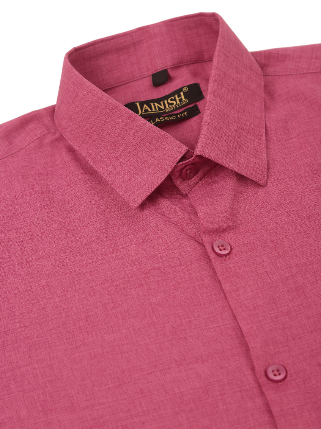 Men's Cotton Solid Half Sleeve Formal Shirts ( SF 811Pink ) - Jainish