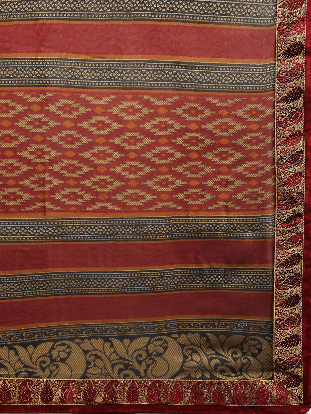 Women's Red Rangoli Silk Printed Daily Wear Saree - Sangam Prints