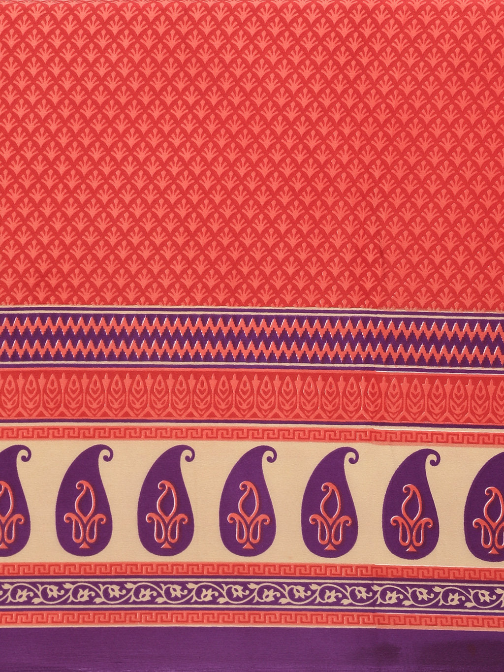 Women's Peach Crepe Printed Daily Wear Saree - Sangam Prints