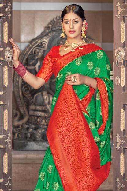 Women's Silk Zari Work Traditional Saree