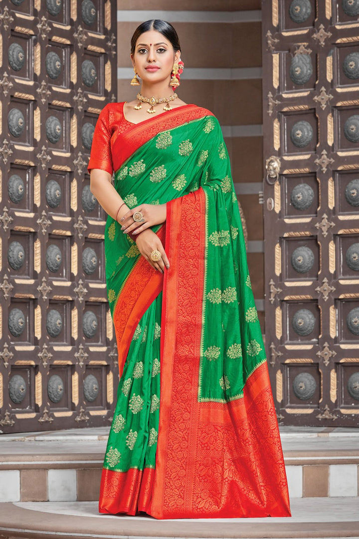 Women's Silk Zari Work Traditional Saree