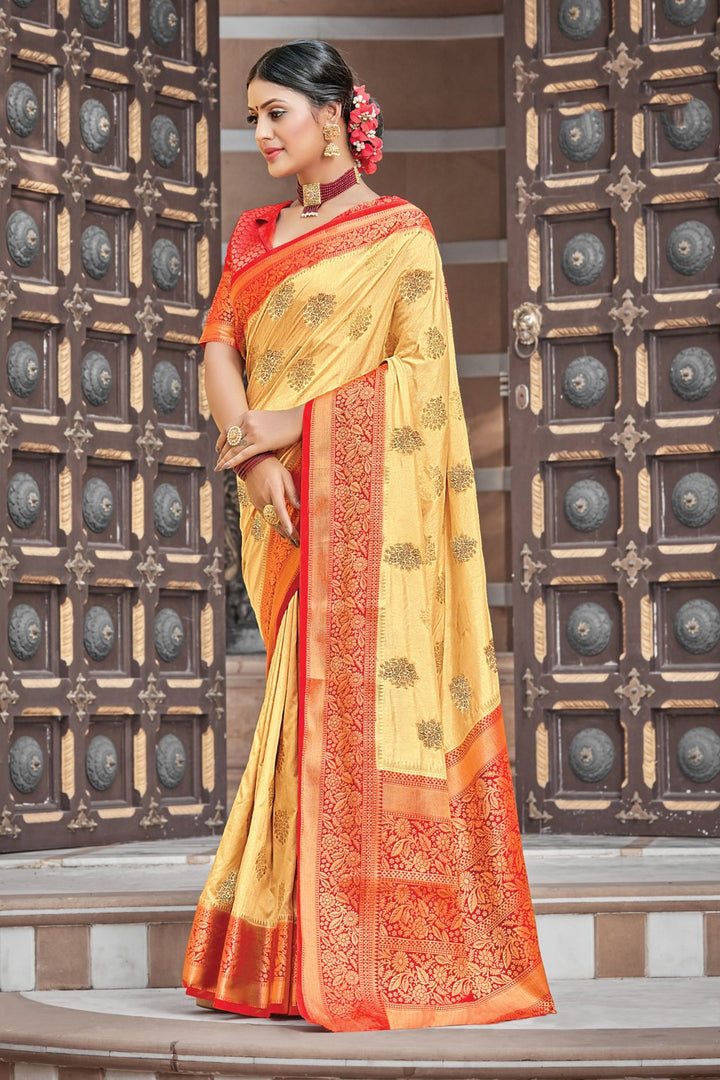 Women's Silk Zari Work Traditional Saree