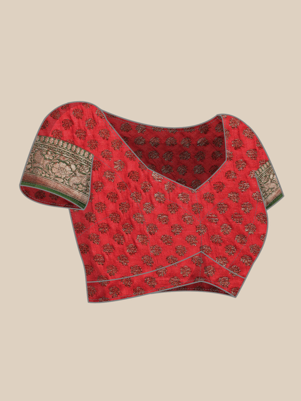 Women's Red Silk Woven Work Traditional Saree - Sangam Prints