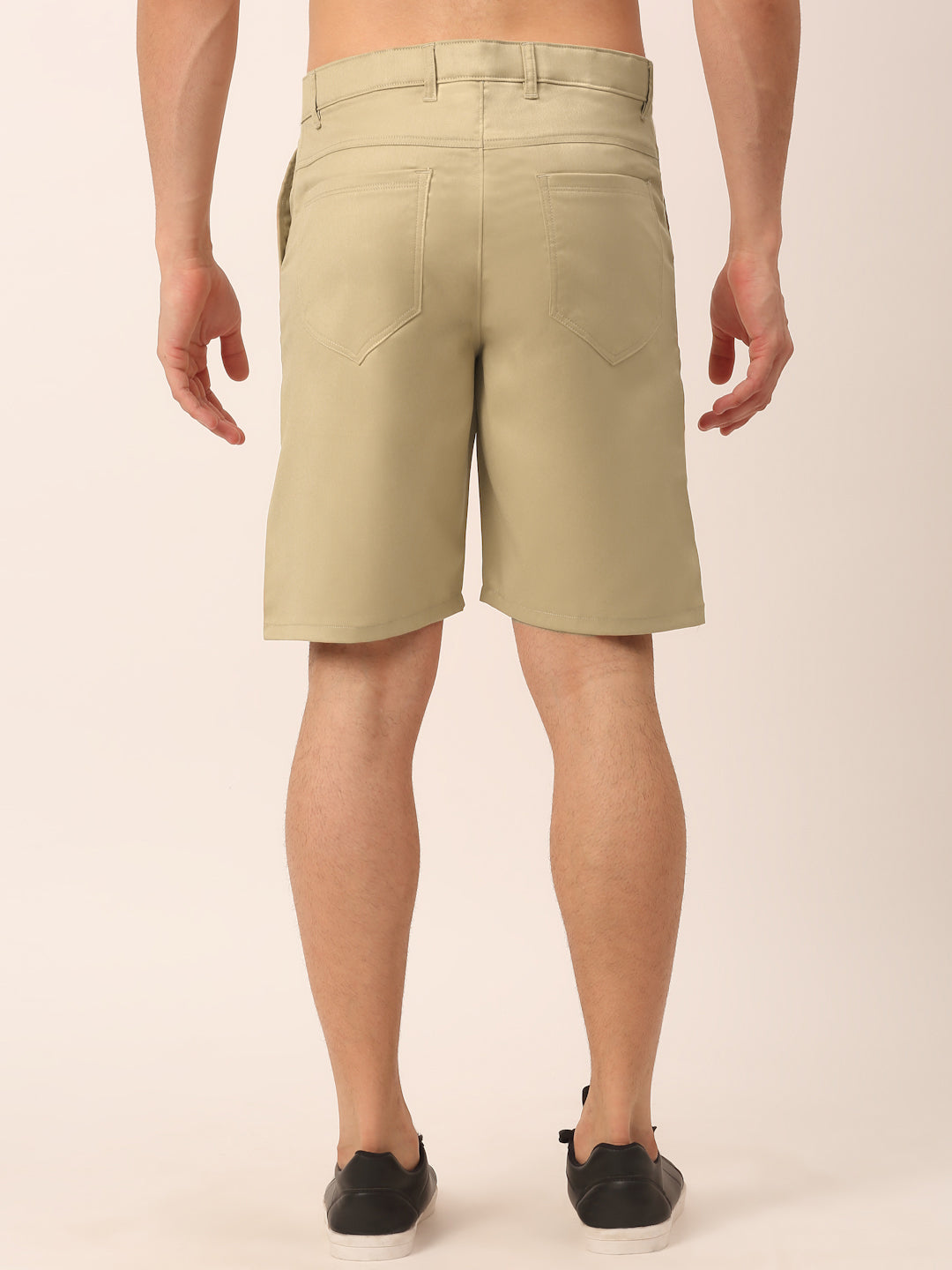 Men's Casual Cotton Solid Shorts ( SGP 153 Beige ) - Jainish
