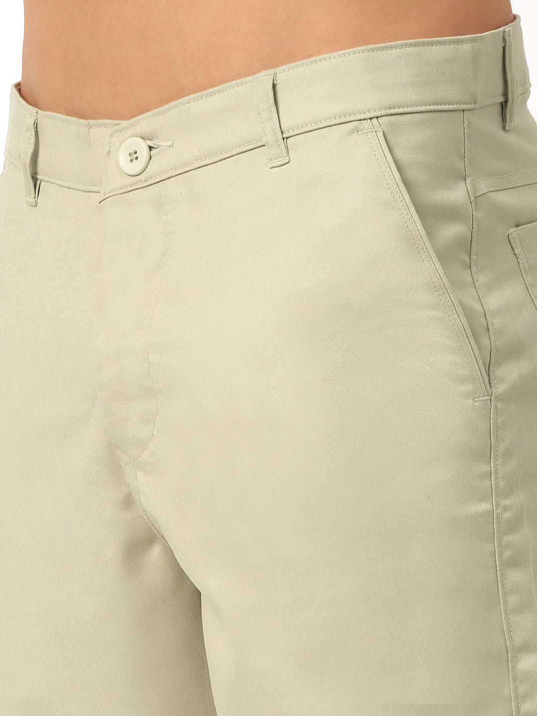 Men's Casual Cotton Solid Shorts ( SGP 153 Cream ) - Jainish