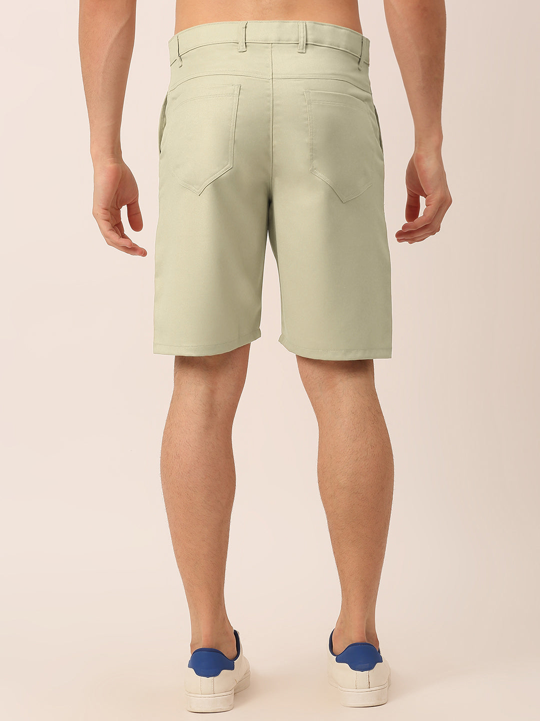 Men's Casual Cotton Solid Shorts ( SGP 153 Cream ) - Jainish