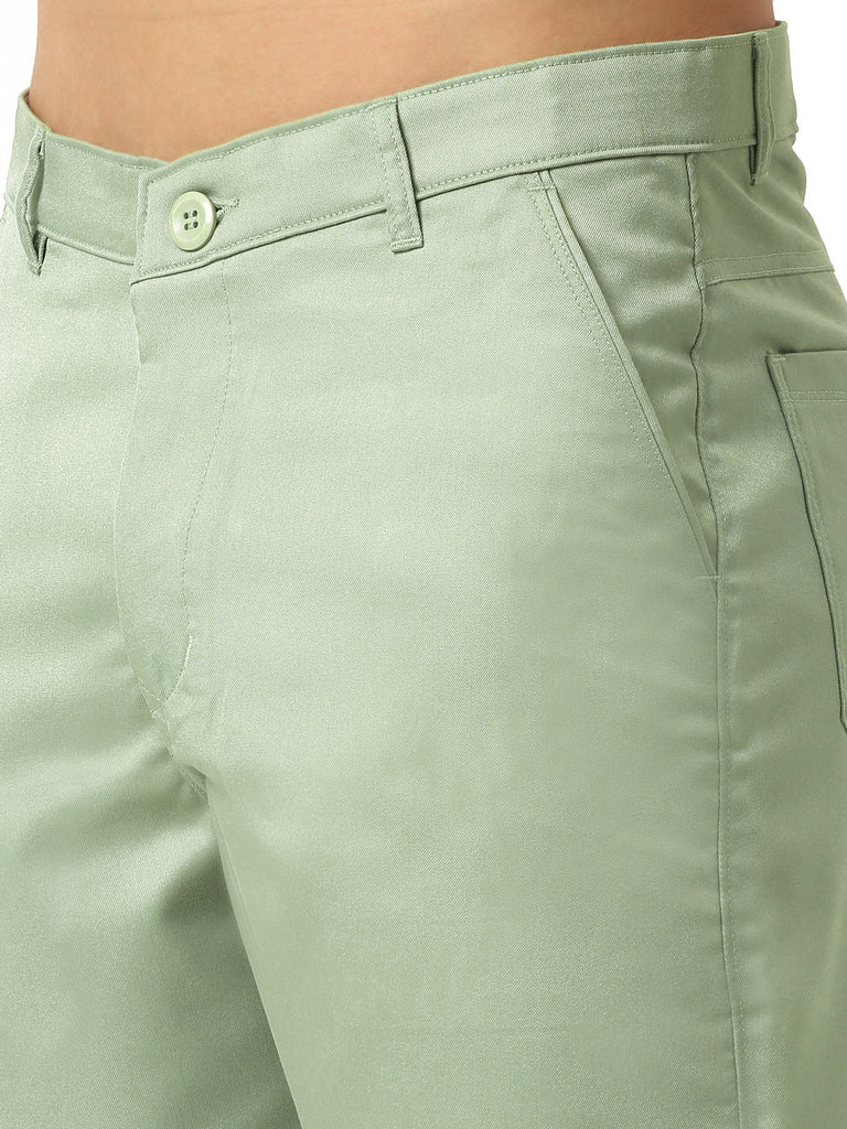 Men's Casual Cotton Solid Shorts ( SGP 153 Pista-Green )