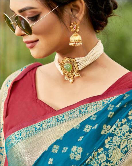 Women's Silk Woven Rich Pallu Work Traditional Saree