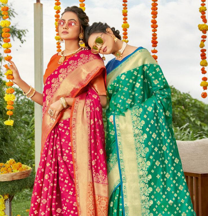 Women's Silk Woven Rich Pallu Work Traditional Saree