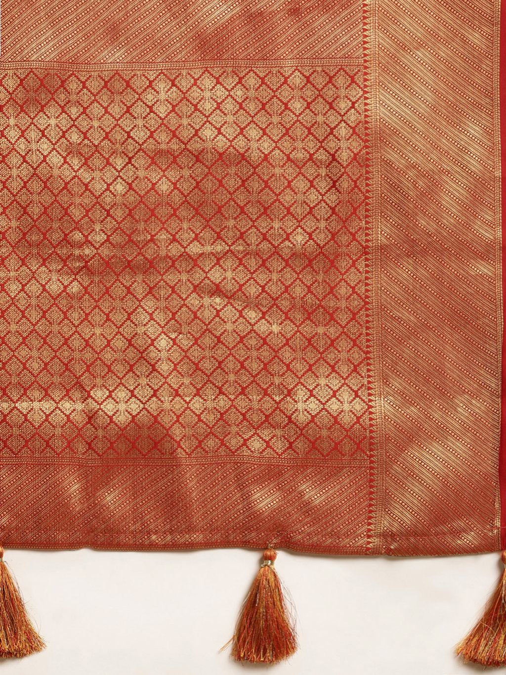 Women's Mustard Patola Silk Woven Work Traditional Tassle Saree - Sangam Prints