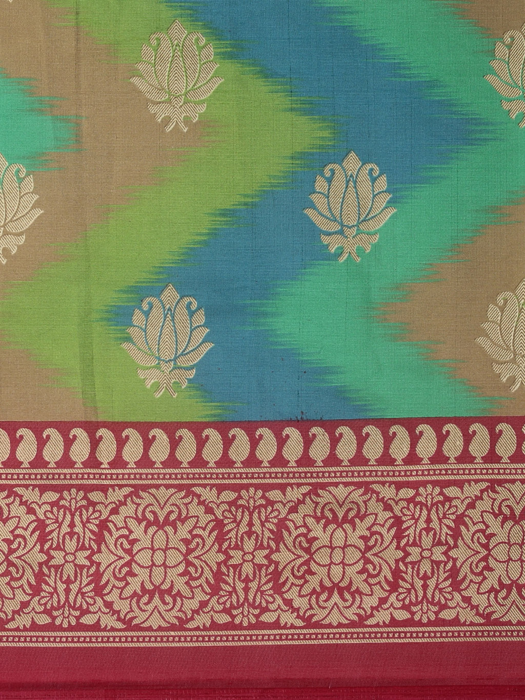 Women's Light Green Art Silk Printed Traditional Tassle Saree - Sangam Prints