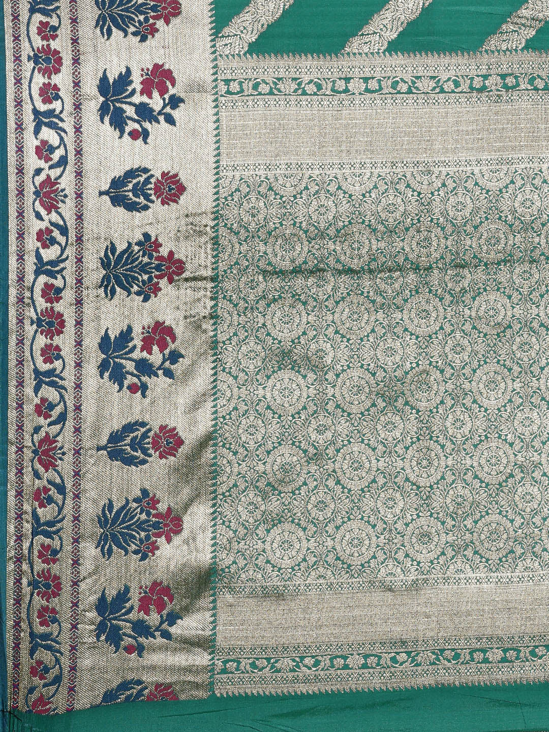 Women's Maroon Pure Chanderi Cotton Meenakari Traditional Saree - Sangam Prints