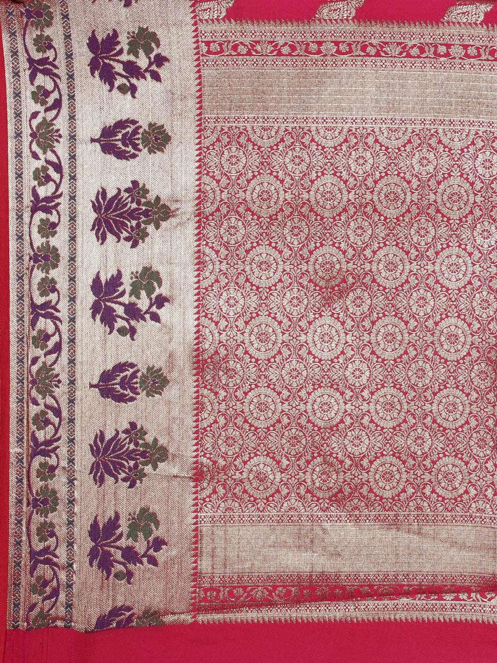 Women's Black Pure Chanderi Cotton Meenakari Traditional Saree - Sangam Prints