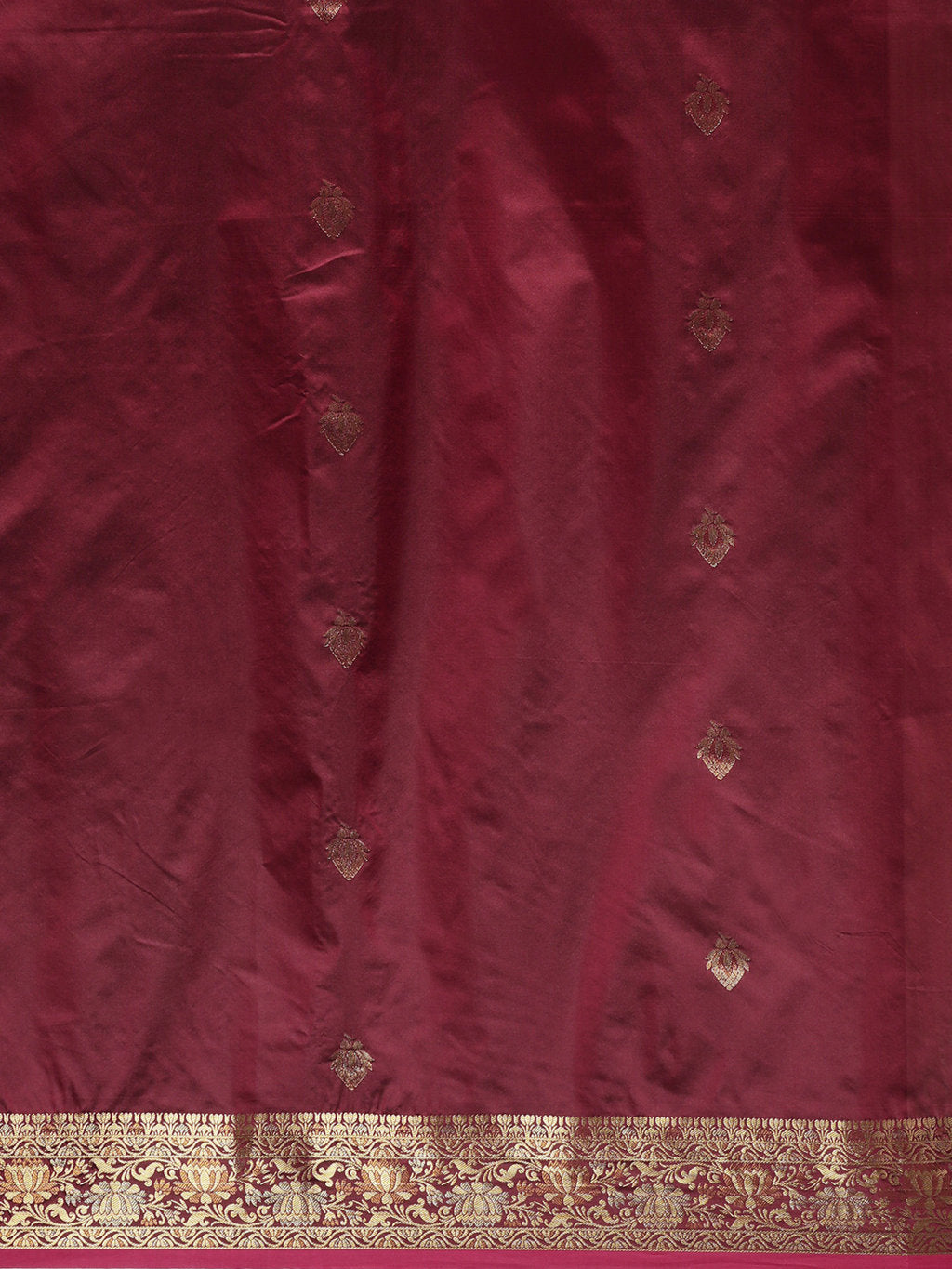 Women's Maroon Silk Woven Work Traditional Saree - Sangam Prints
