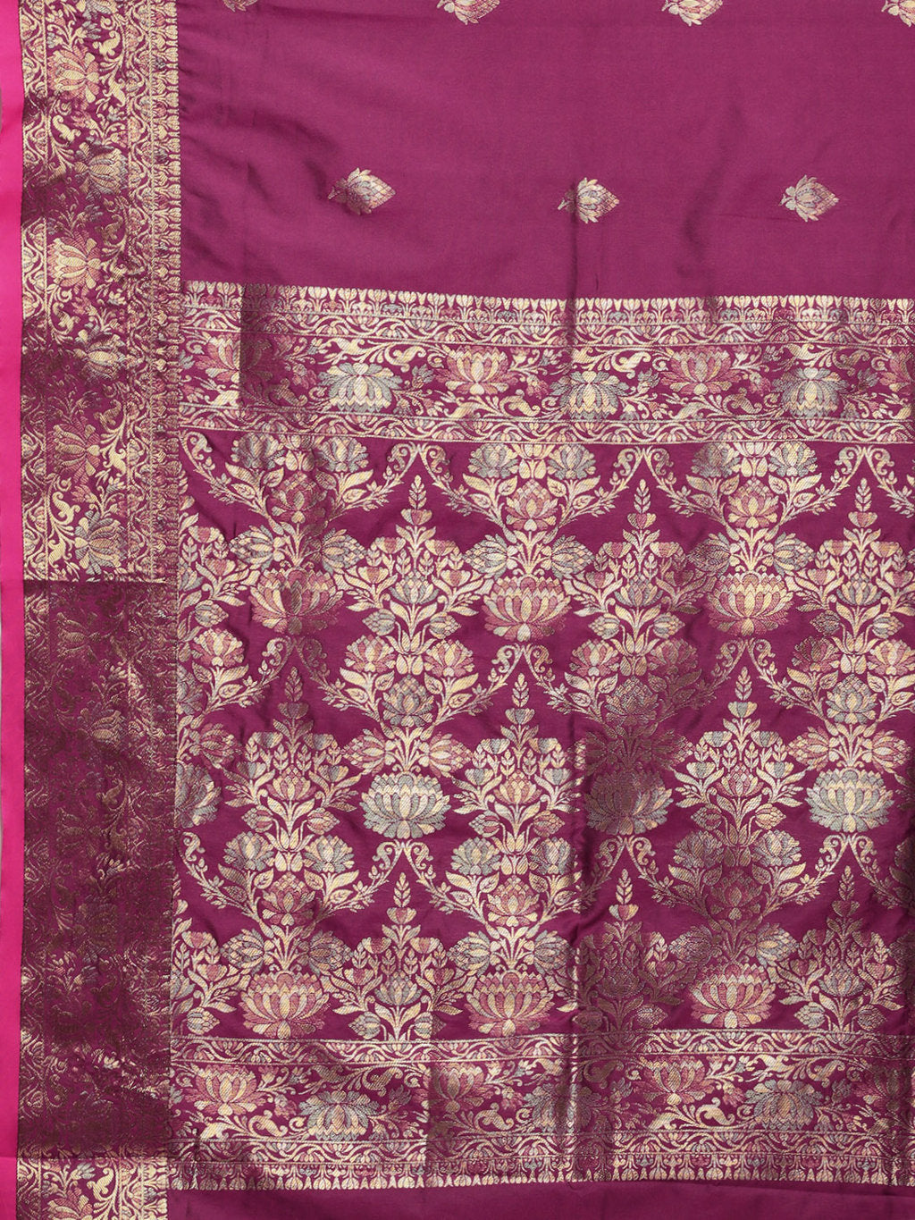 Women's Purple Silk Woven Work Traditional Saree - Sangam Prints