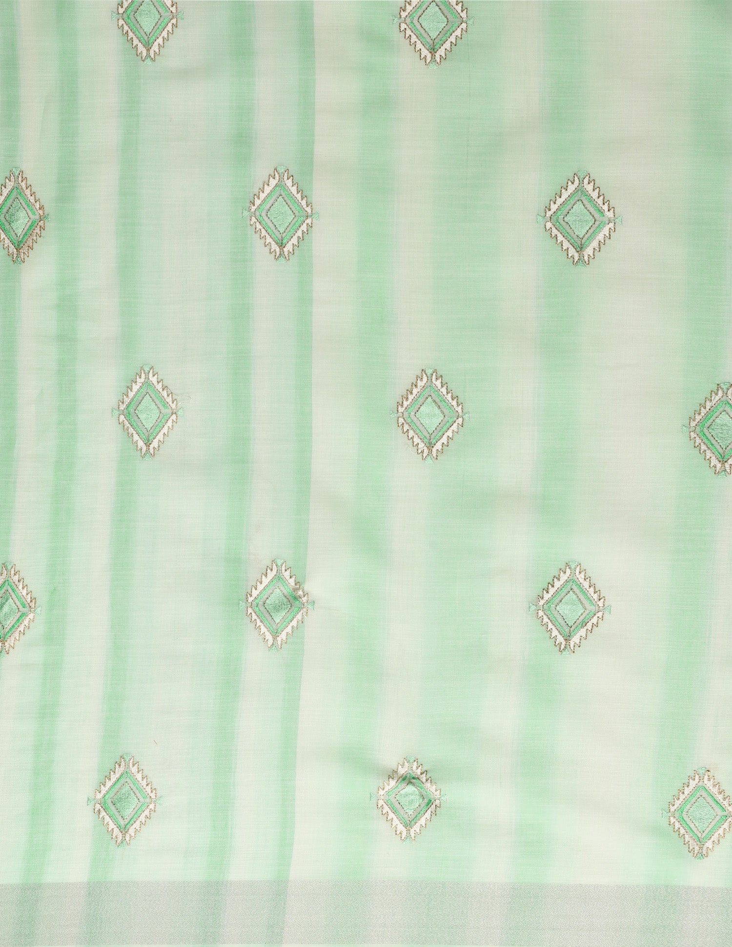 Women's Green Linen Woven Work Traditional Tassle Saree - Sangam Prints