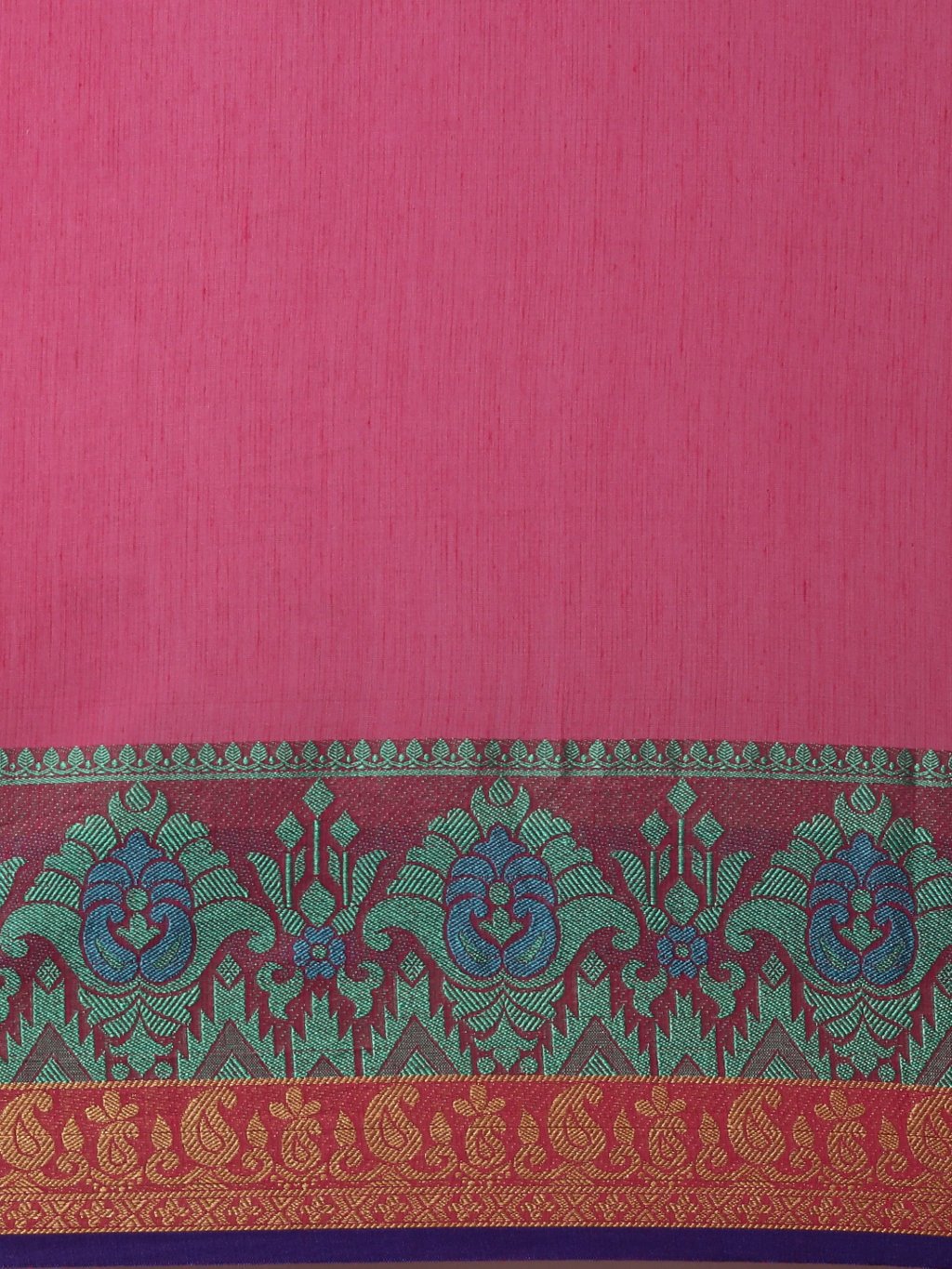 Women's Prints Pink Cotton Handloom Woven Work Traditional Saree - Sangam Prints